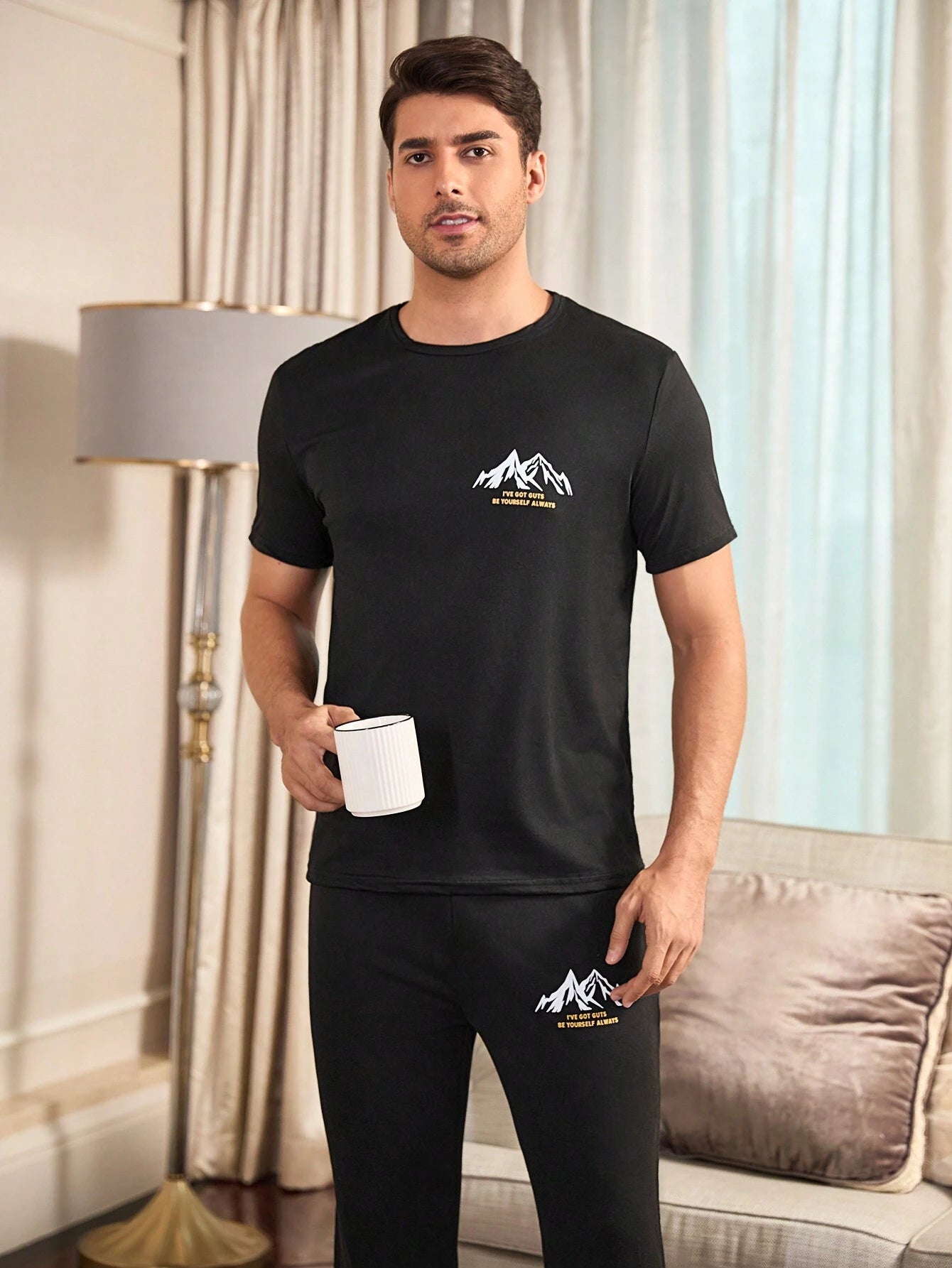 Black peak loungewear