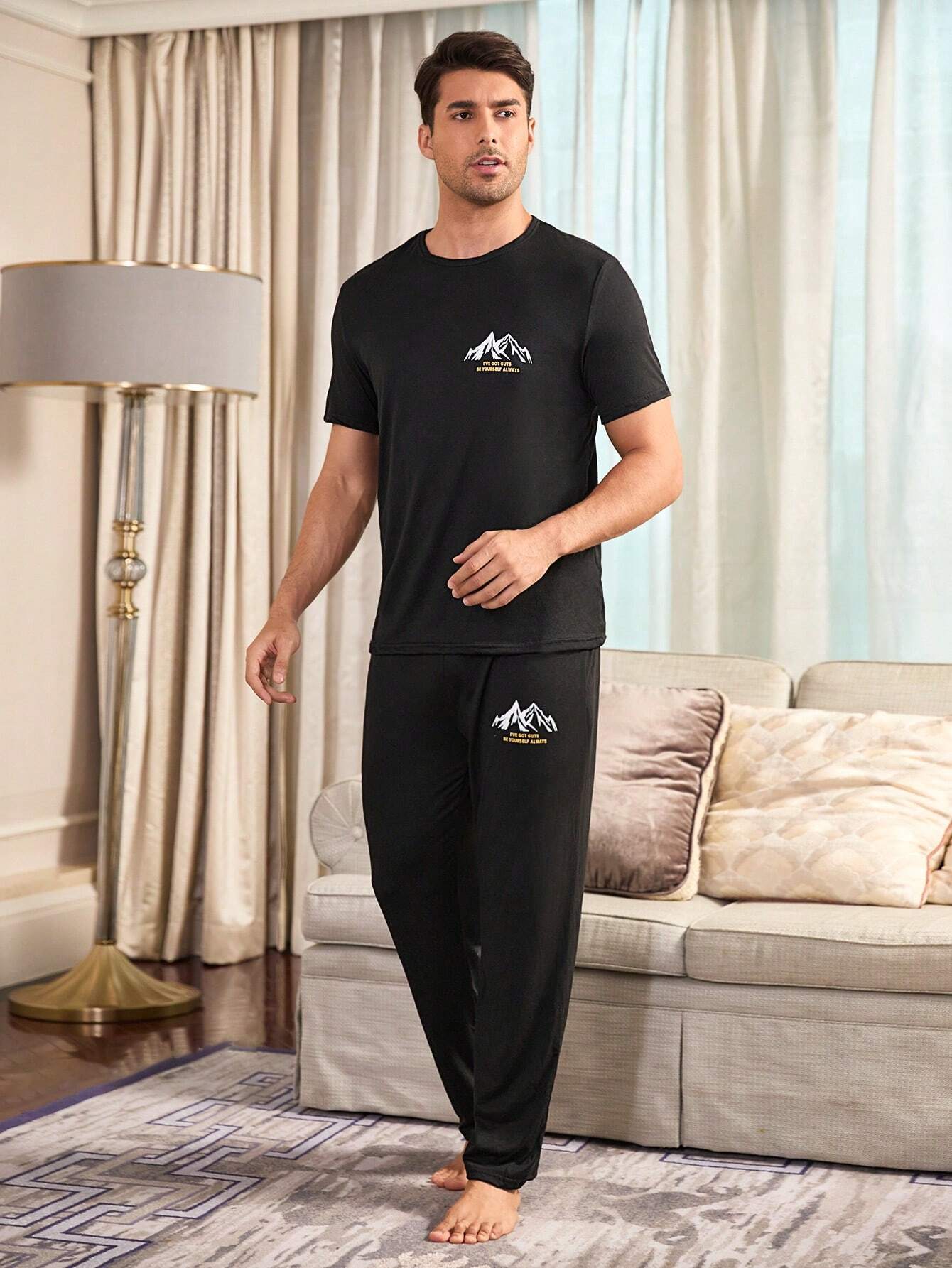 Black peak loungewear