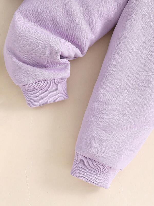 Lila Schoolmeisjes Hoodie Set